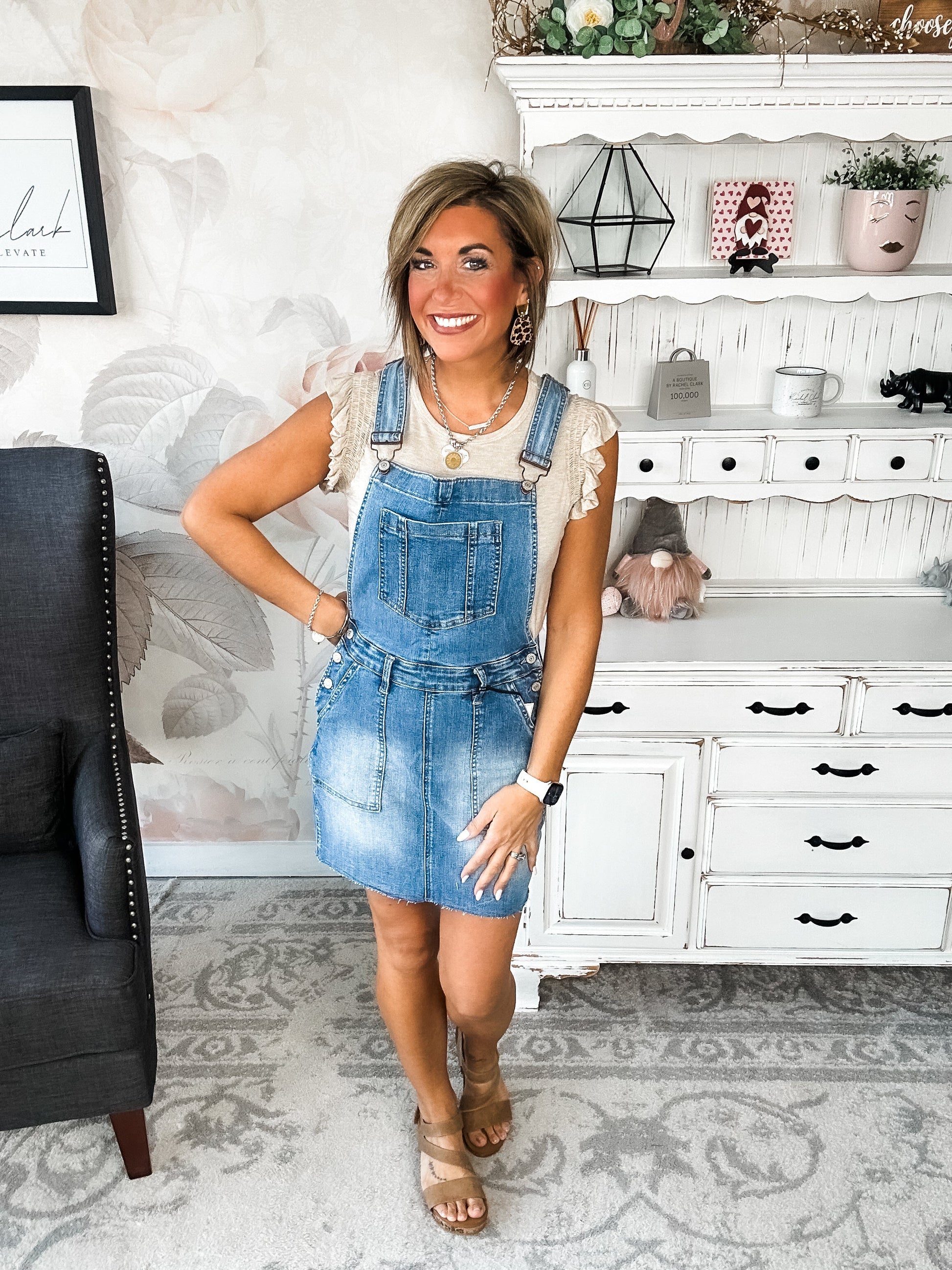 Judy Blue Raw Hem Overall Skirt