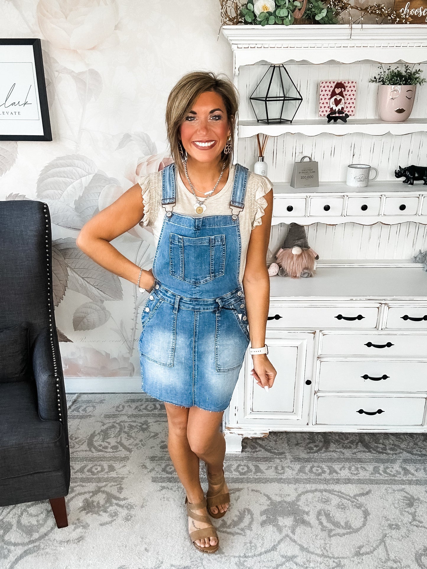 Judy Blue Raw Hem Overall Skirt