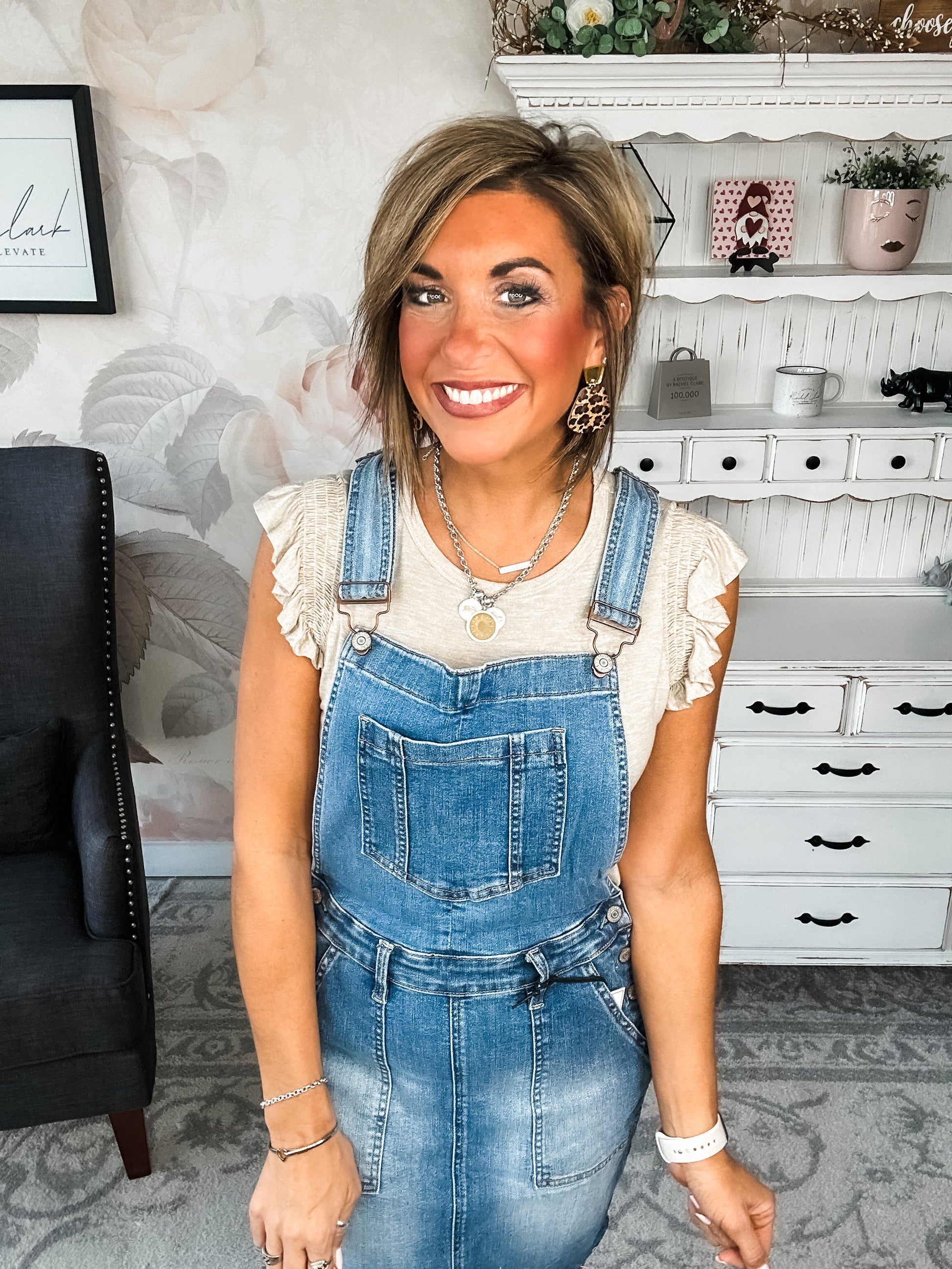 Judy Blue Raw Hem Overall Skirt