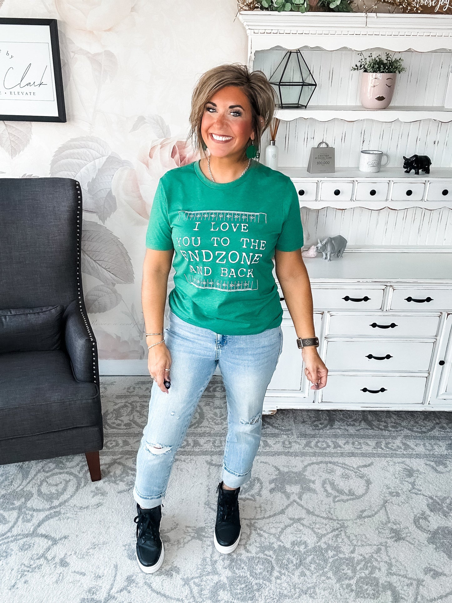 Love You To the End Zone Graphic Tee