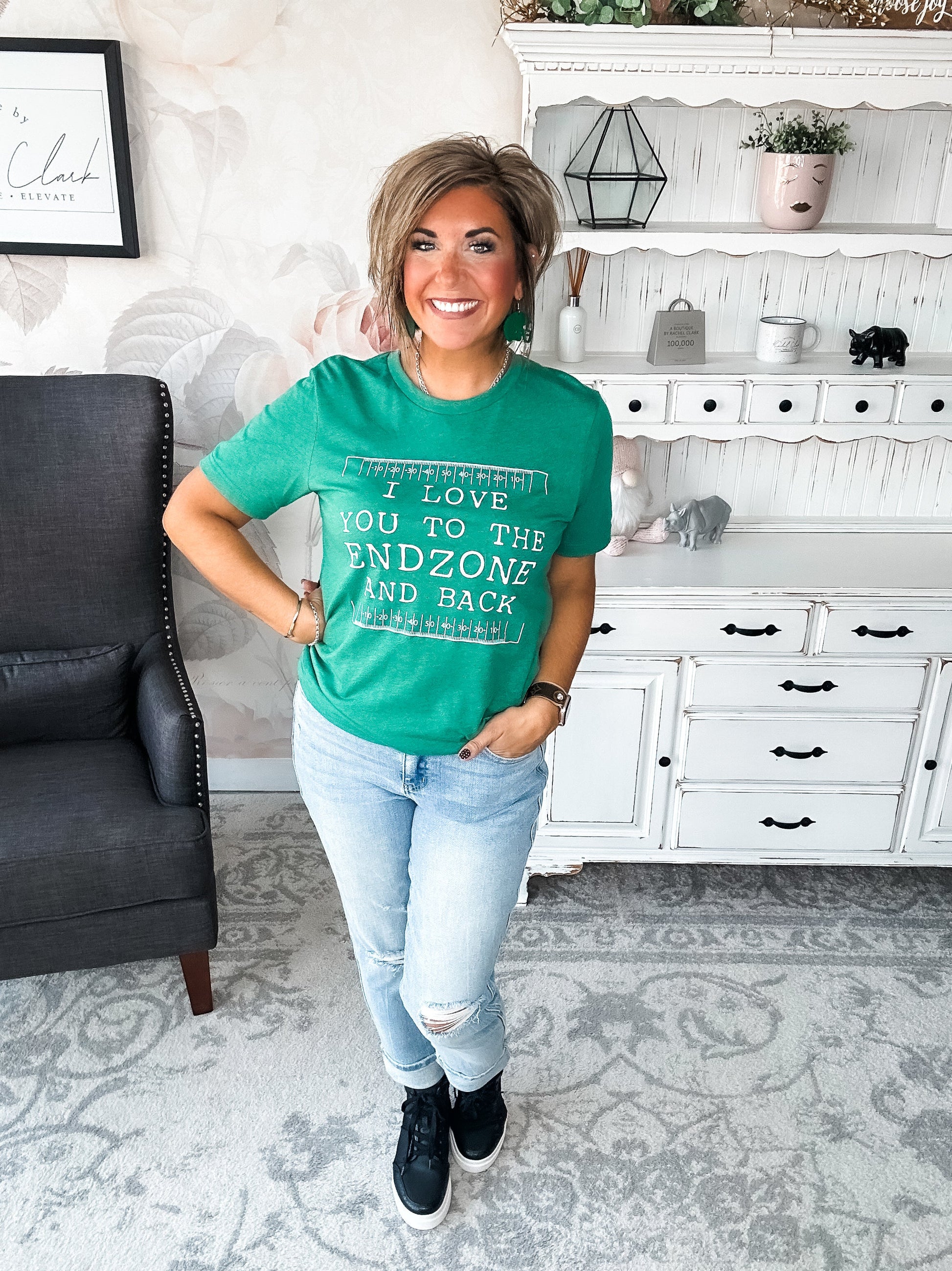 Love You To the End Zone Graphic Tee