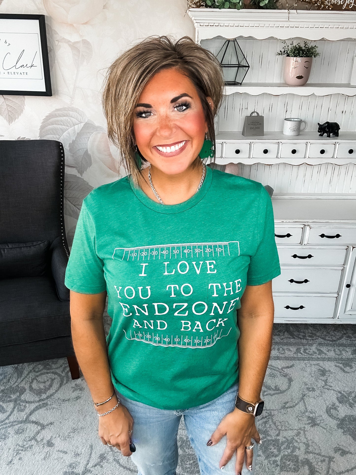 Love You To the End Zone Graphic Tee