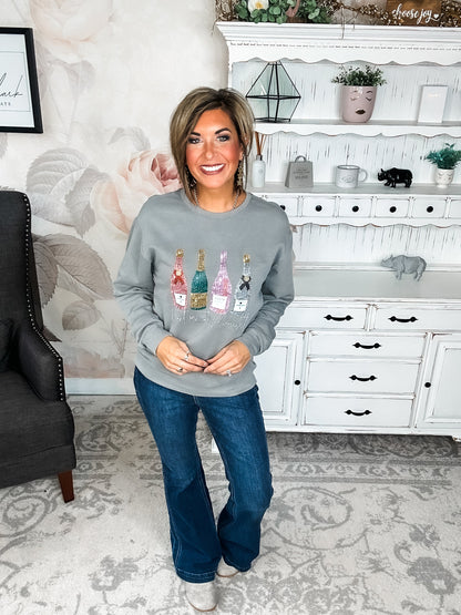 Meet Me At Midnight Faux Glitter Sweatshirt