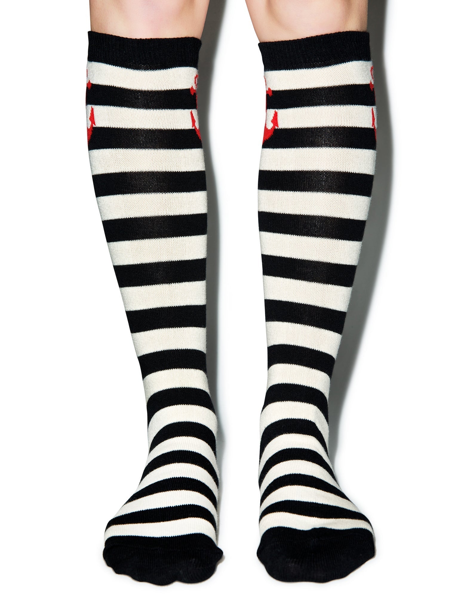 Anchor Stripe Socks - Light Blue