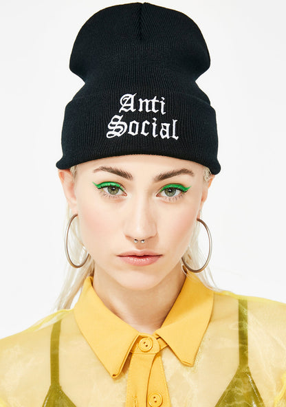 Anti-Socialite Ribbed Beanie