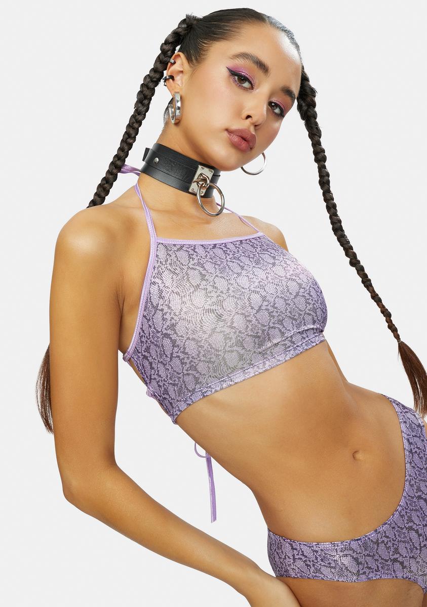 Amethyst Hypnotic Hype Lace Up Top
