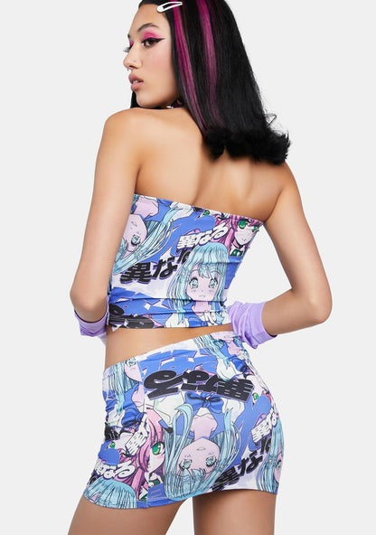 Anime Graphic Mini Skirt
