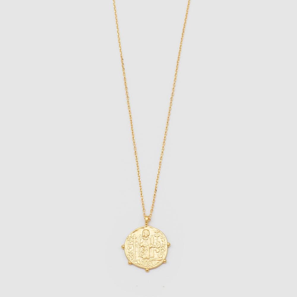 Aztec Coin Necklace Gold