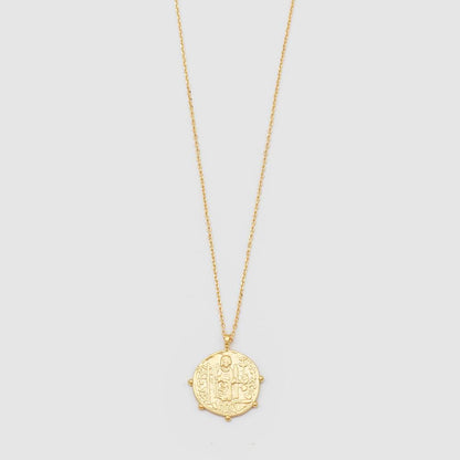 Aztec Coin Necklace Gold