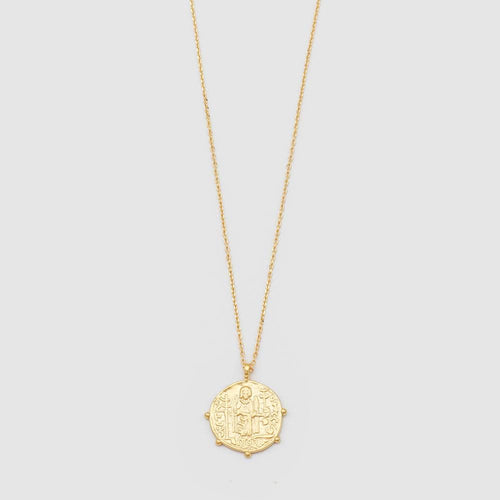 Aztec Coin Necklace Gold
