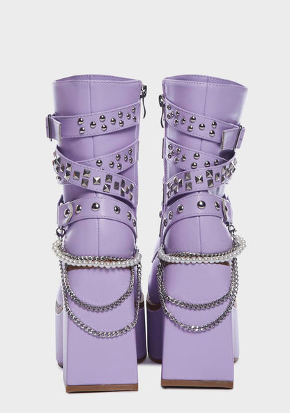 Amethyst Bling Darling Platform Boots