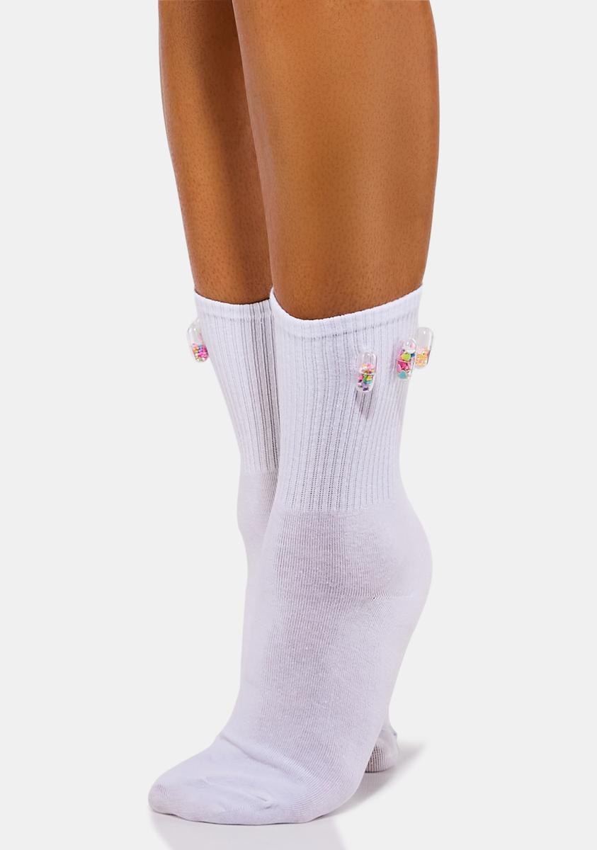 Angel Remind Me Pill Crew Socks