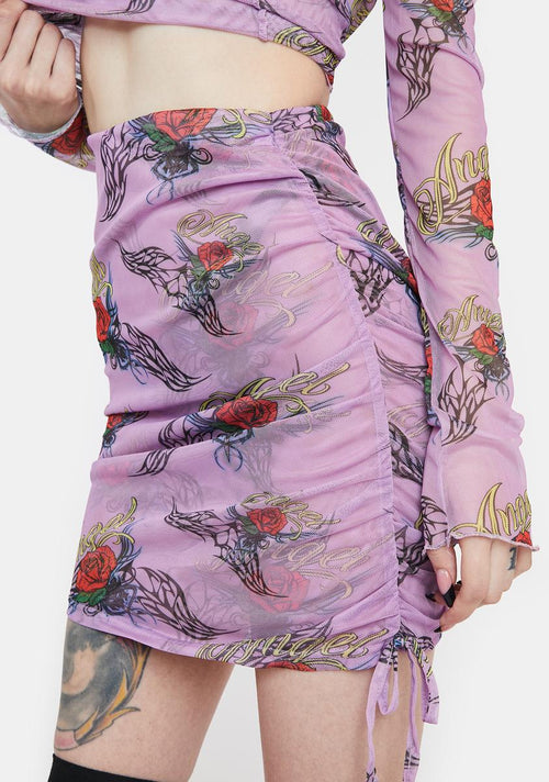 Angel Rose Ruched Mini Skirt