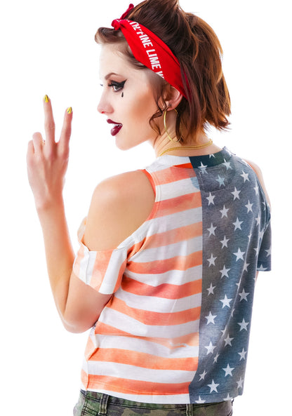 Americana Off The Shoulder Tee