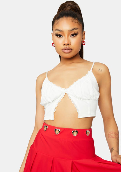 Angel Booked And Busy Lace Crop Tank