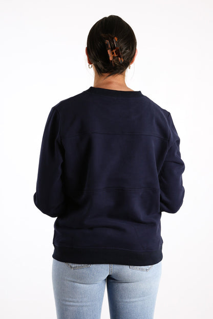 Apero Panel Embroidered Jumper Navy