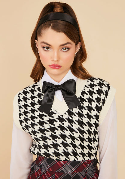 Angel Somebody Told Me Houndstooth Sweater Vest