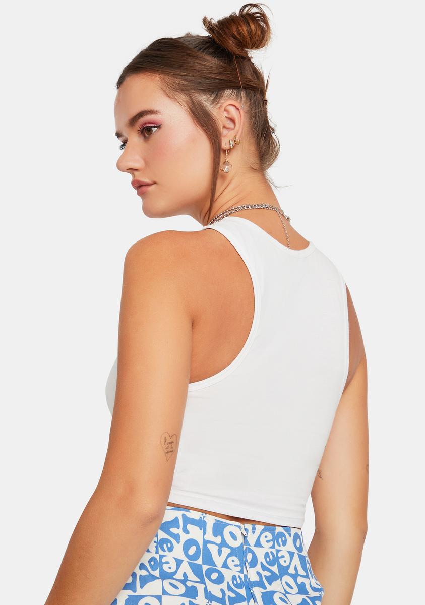 Angelo Precious Blue Vasque Crop Tank