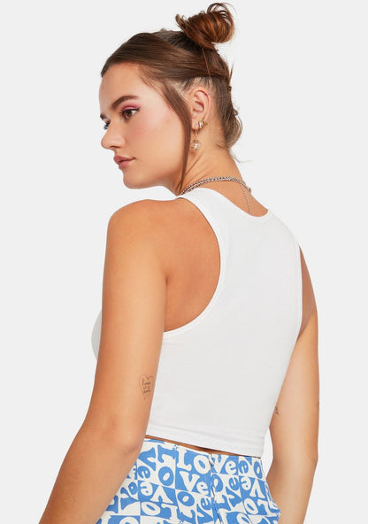 Angelo Precious Blue Vasque Crop Tank