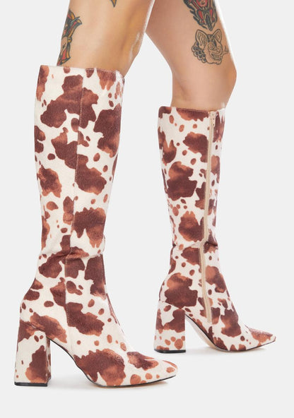 Apology Cowhide Knee High Boots