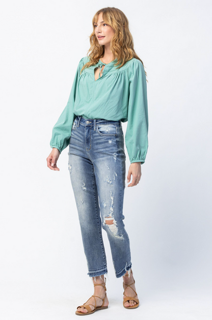 Judy Blue Release Hem Straight Jeans
