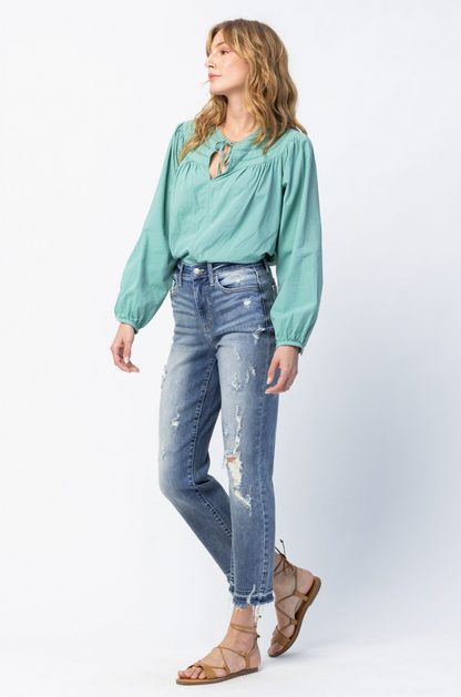 Judy Blue Release Hem Straight Jeans
