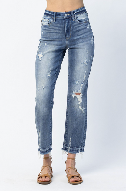 Judy Blue Release Hem Straight Jeans