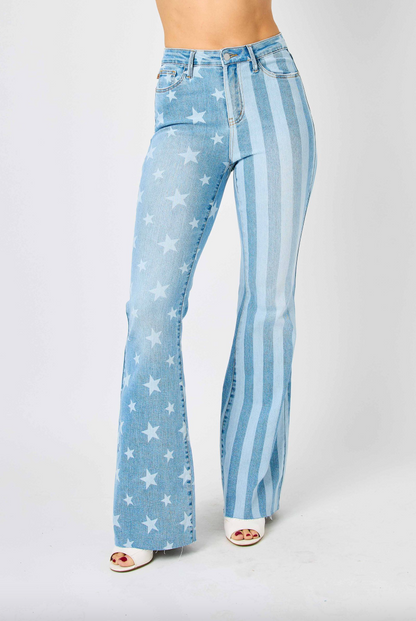 Judy Blue Stars & Stripes Bleach Flare