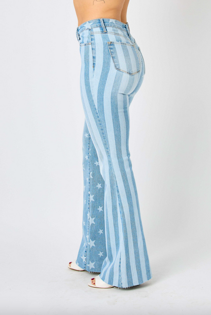 Judy Blue Stars & Stripes Bleach Flare
