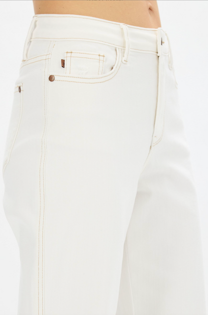 Judy Blue Ecru Straight Leg Jeans