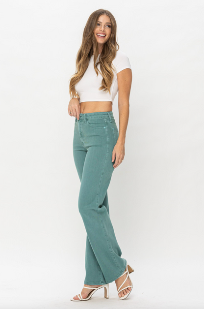 Judy Blue Straight Leg Sea Green Jeans