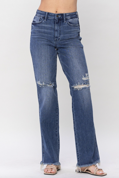 Judy Blue Knee Destroy Straight Leg Jeans