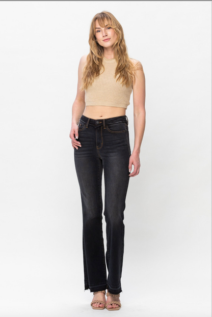 Judy Blue Release Hem Slim Bootcut Jeans - Vintage Black