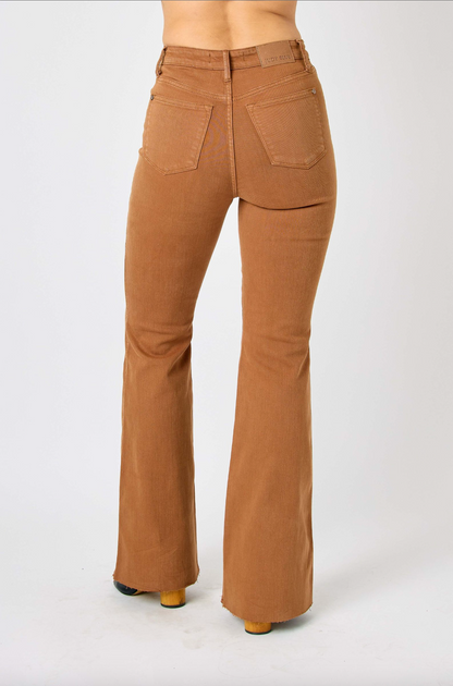 Judy Blue Tummy Control Flare Jeans - Brown