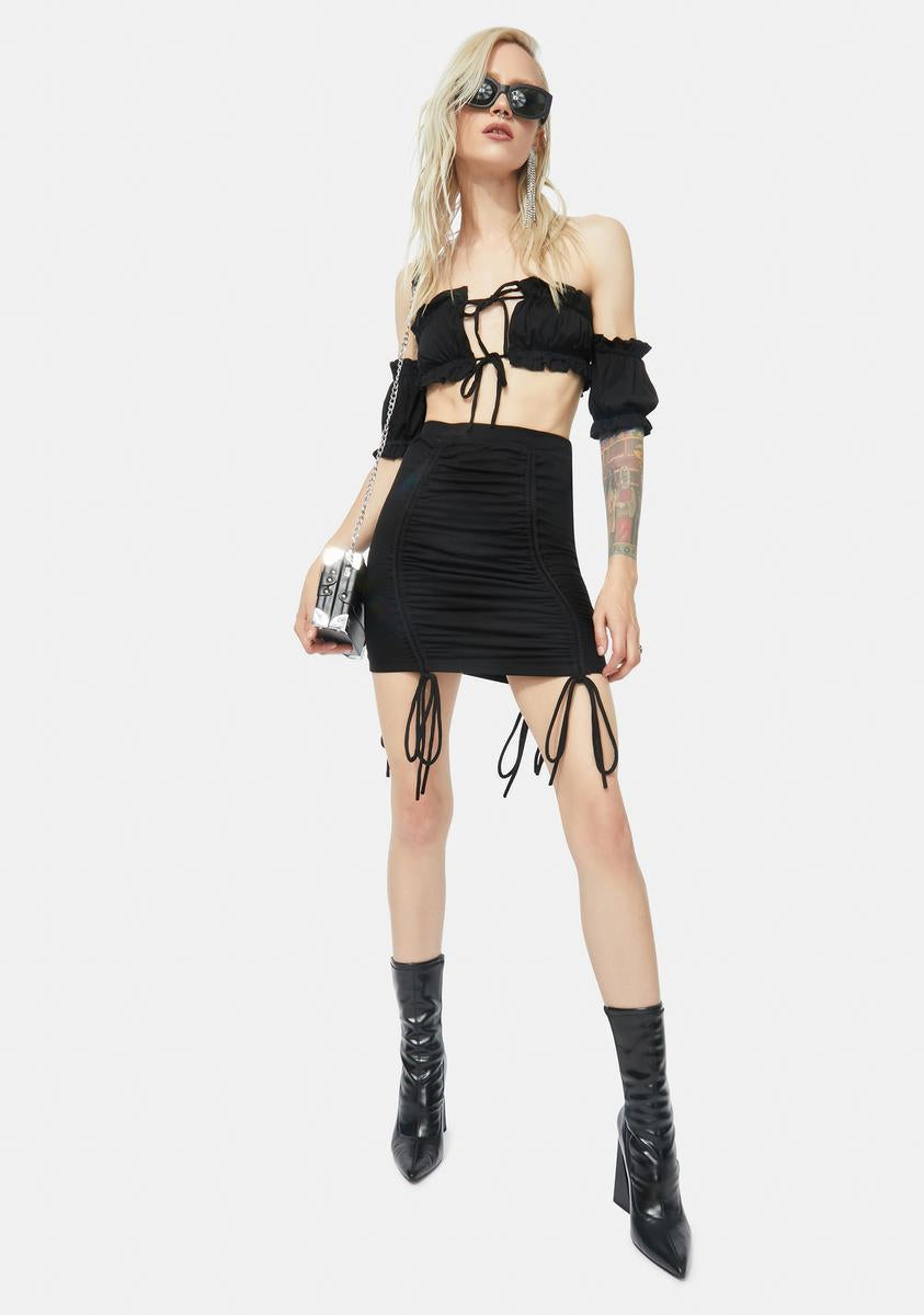 Anything U Want Ruched Skirt Set