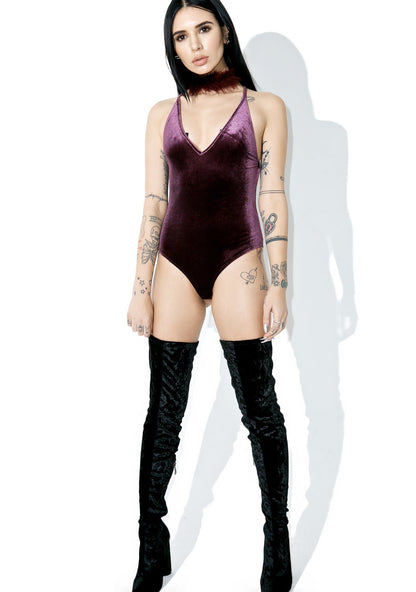Amethyst Velvet Bodysuit