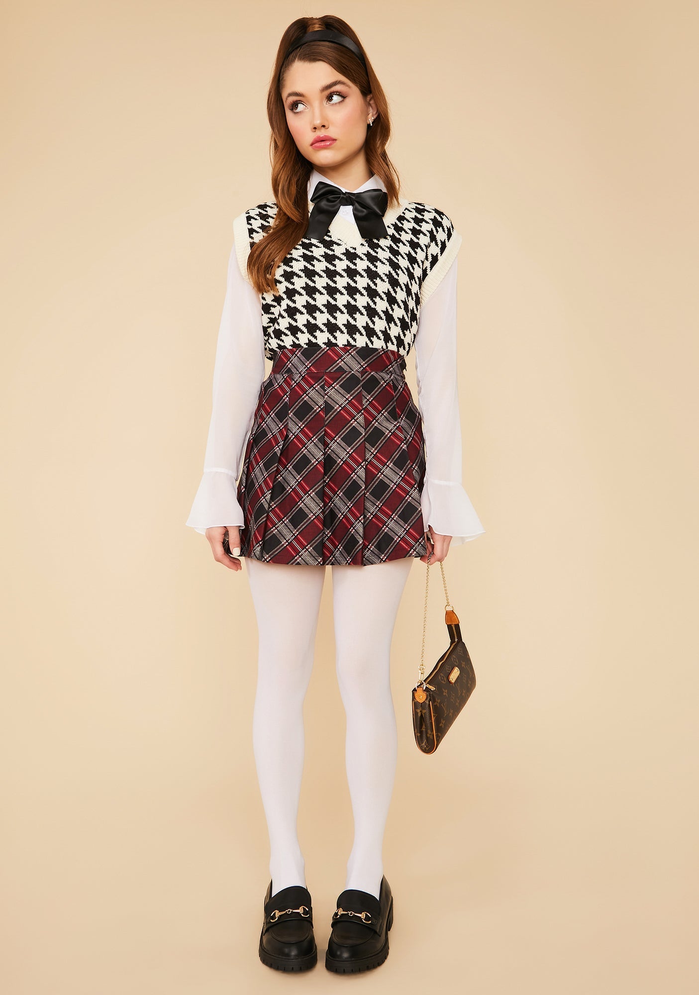 Angel Somebody Told Me Houndstooth Sweater Vest