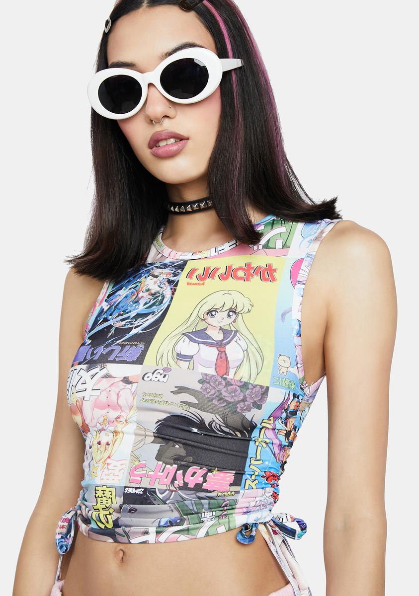 Anime Ruched Tank Top