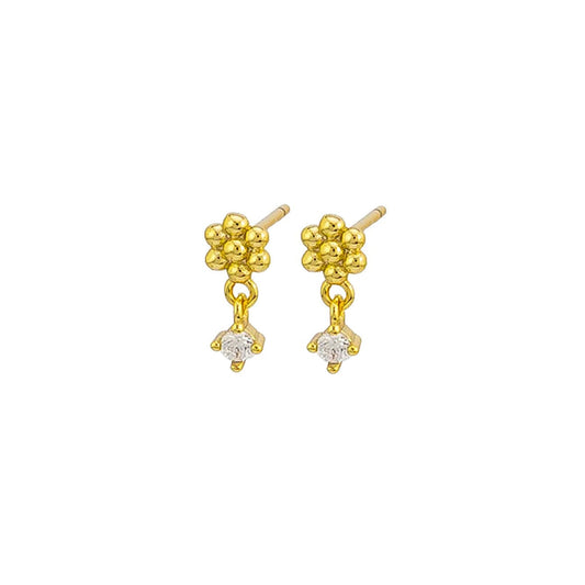 Ava Flower Studs Gold