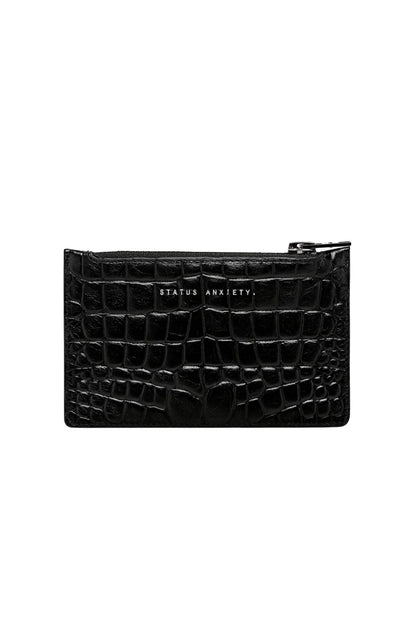Avoiding Things Wallet Black Croc Emboss