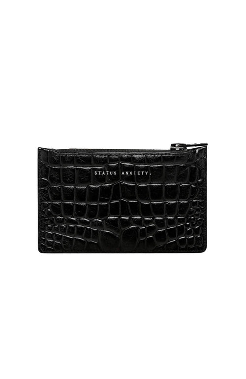 Avoiding Things Wallet Black Croc Emboss