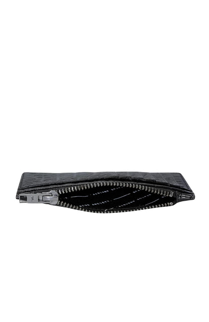Avoiding Things Wallet Black Croc Emboss
