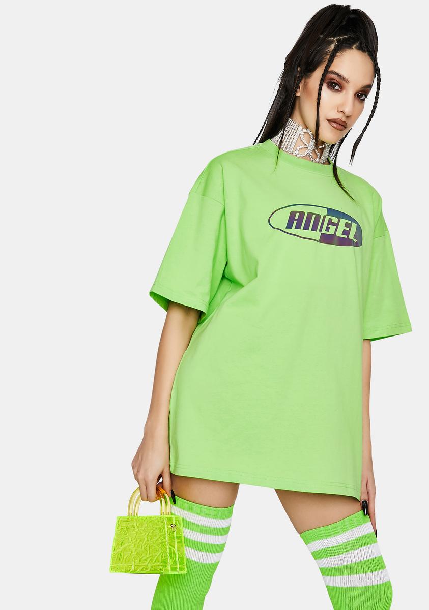 Angel Reflective Oversized Graphic Tee