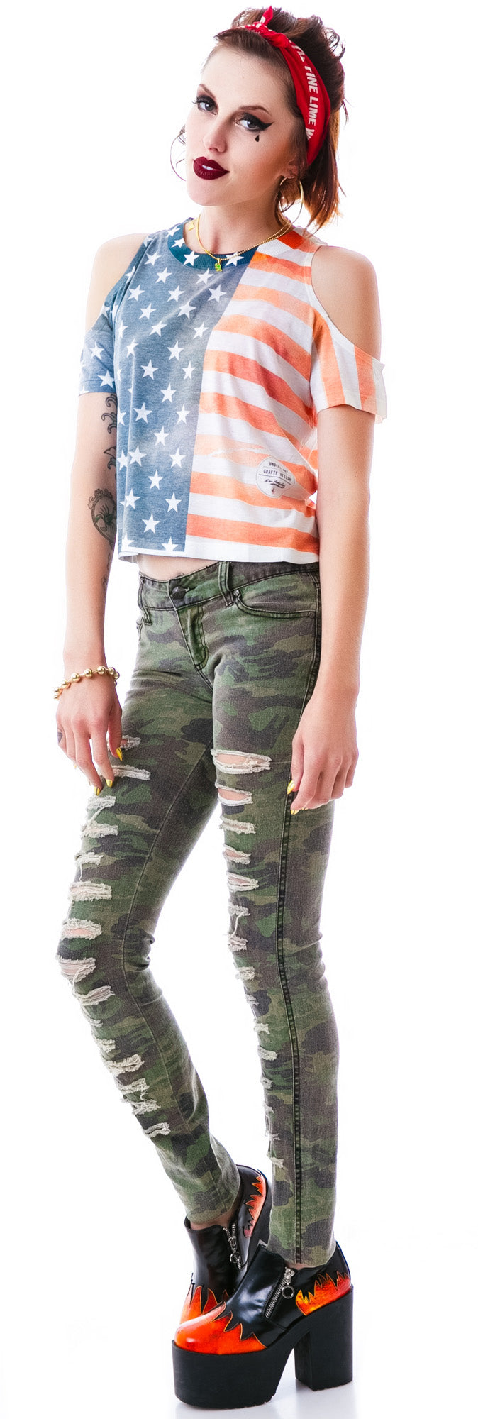 Americana Off The Shoulder Tee