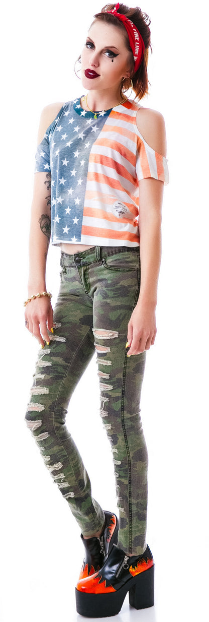 Americana Off The Shoulder Tee