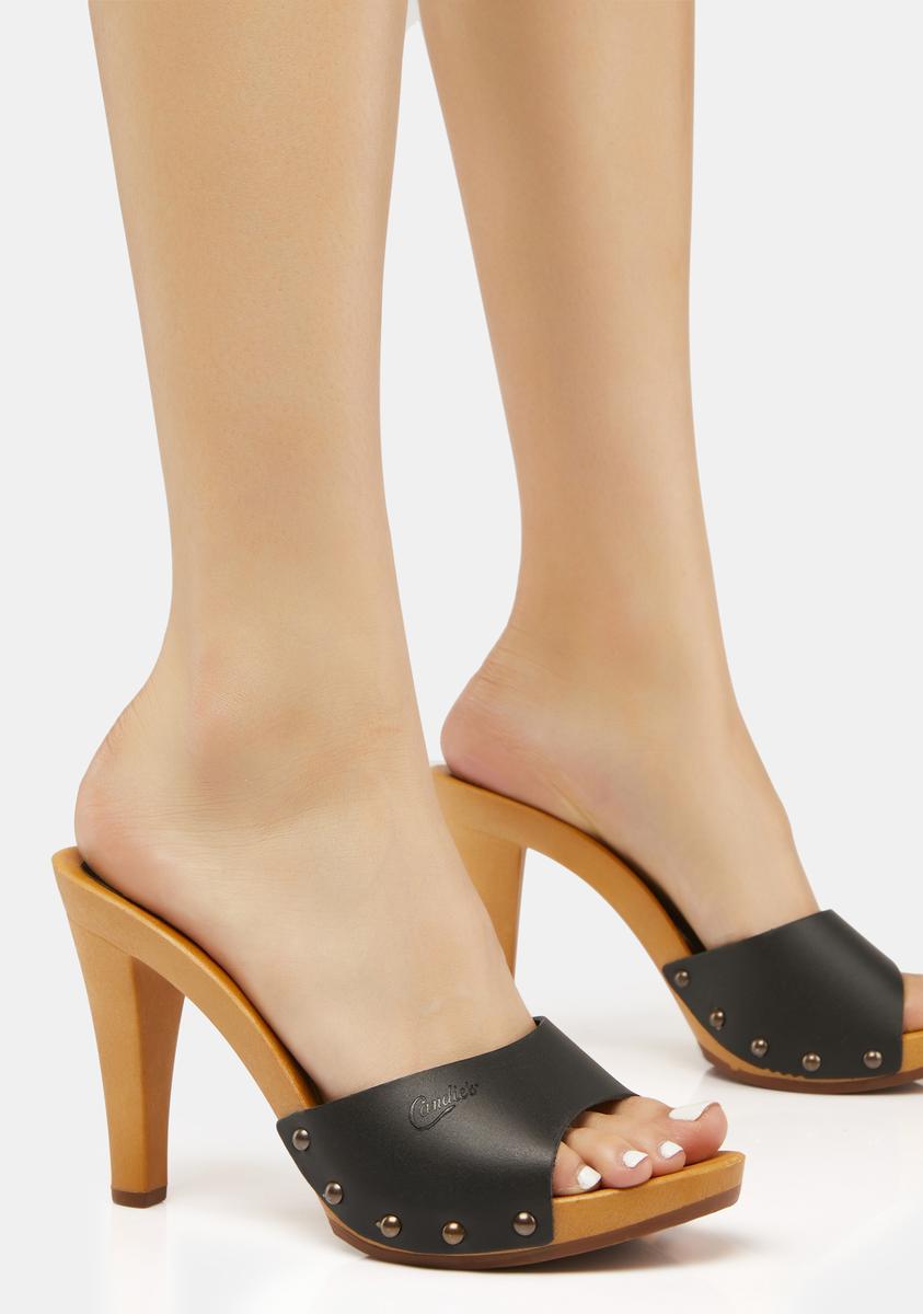Antonella Black Vegan Leather Heels