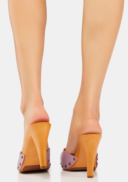 Antonella Lilac Vegan Leather Heels