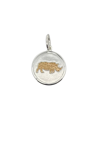 Lola 19MM Rhino Pendant - Alpine White with Gold