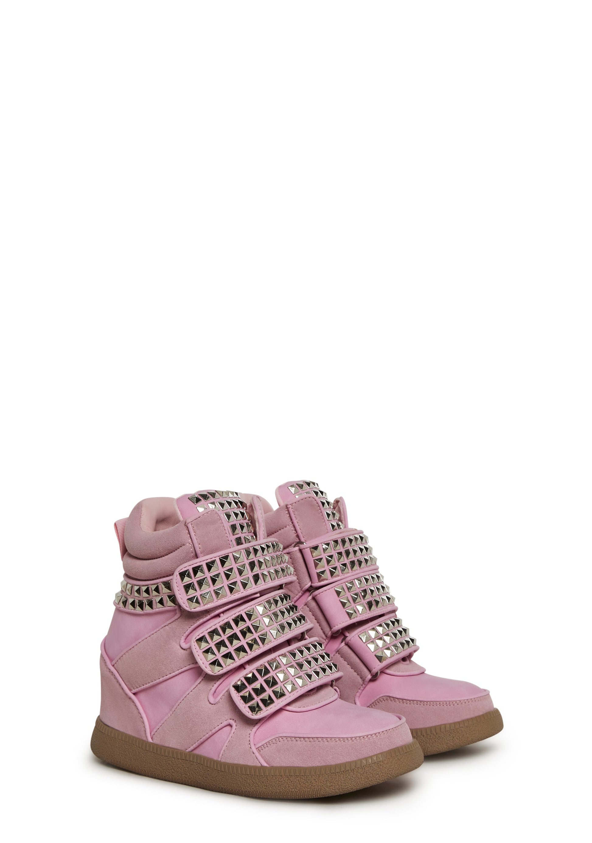 Ambient Wedge Sneakers With Studs - Pink