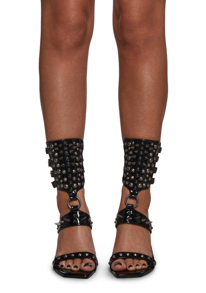 Analog Spiked Armor Heels - Black
